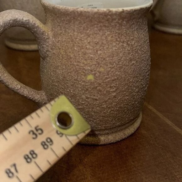 Set Of 5 Beige Textured Ceramic Coffee Mugs - Picture 10 of 14